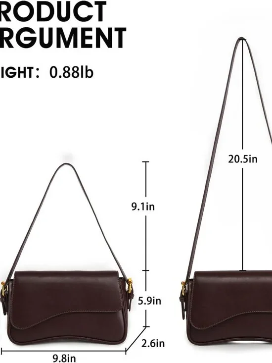 Women's Coffee Colour Pu Leather Tote Bag 2 Removable Straps and Zipper Closure - Picture 4 of 6